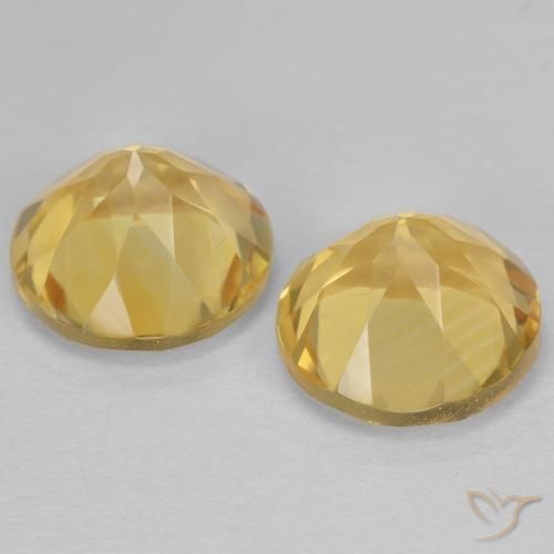Citrine Gemstones in 8 mm (calibrated) Size for Sale, Citrine Stones in Golden Orange Color