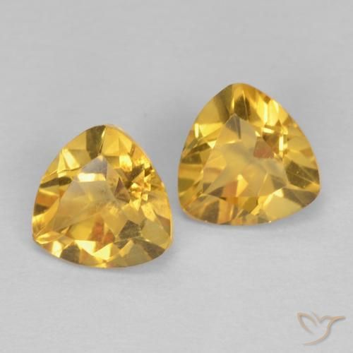 2.88ctw Natural Golden Citrine, Trillion, VVS