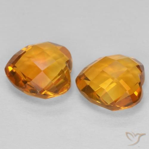 Citrine Gemstones in 8 x 8 mm (calibrated) Size for Sale, Citrine Stones in Orange-Gold Color