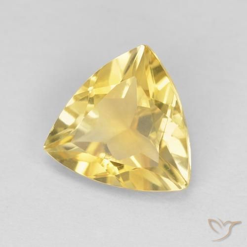 1.54 ct Golden Citrine Stone, Natural Citrine in Trillion Facet Shape for Sale