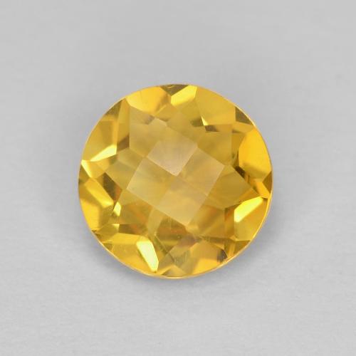 Citrine Doré round checkerboard 0,74 ct du Brésil, dimension 6,1mm, pierre gemme naturelle Non traité, pureté vvs, 1 pièce Citrine de couleur Doré, dureté Mohs de 7 convient aux bijoux de tous les jours, pierre de sagesse, Symbolise l'abondance et la prospérité, Photo A