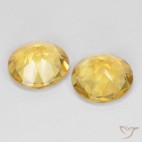 Citrine Gemstones in 8 mm (calibrated) Size for Sale, Citrine Stones in Golden Color