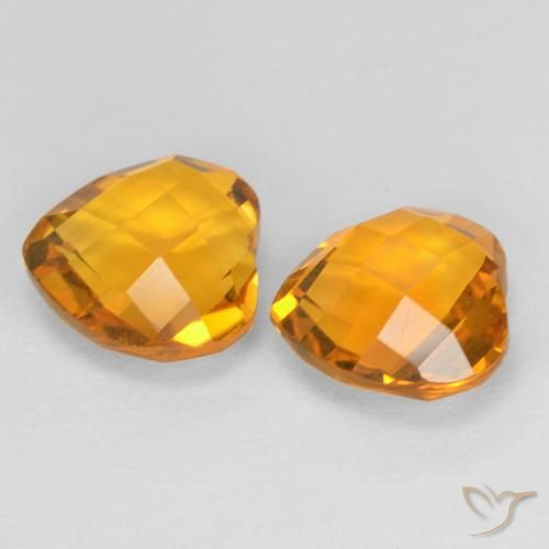 Citrine Gemstones in 8 x 8 mm (calibrated) Size for Sale, Citrine Stones in Medium Orange Color