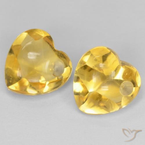 5.73ctw Natural Light Golden-Yellow Citrine, Heart, Transparent