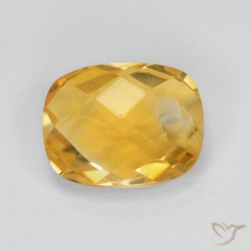 1.85ct Natural Medium Golden Citrine, Cushion, VVS-VS