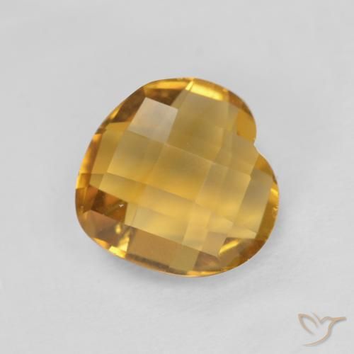 1.65ct Natural Dark Golden Citrine, Heart, VVS