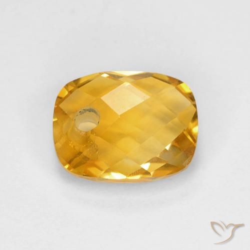 1.98ct Natural Deep Golden Orange Citrine, Cushion, VS