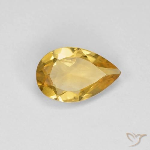 0.73 ct Golden Citrine Stone, Natural Citrine in Pear Facet Shape for Sale