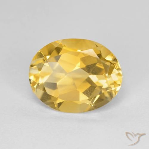 3.09 ct Golden Citrine Stone, Natural Citrine in Oval Facet Shape for Sale
