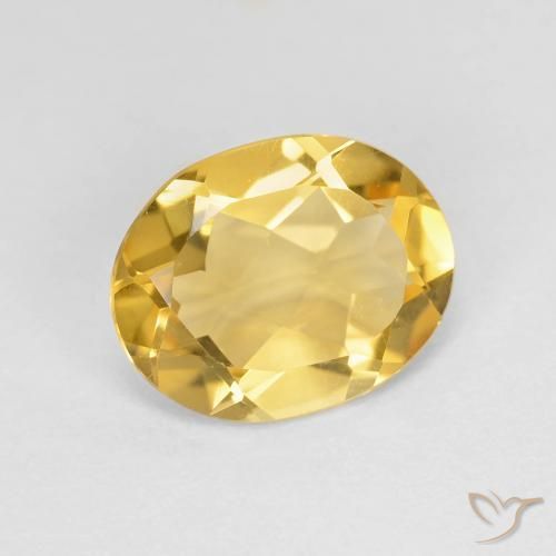 2.55 ct Golden Citrine Stone, Natural Citrine in Oval Facet Shape for Sale