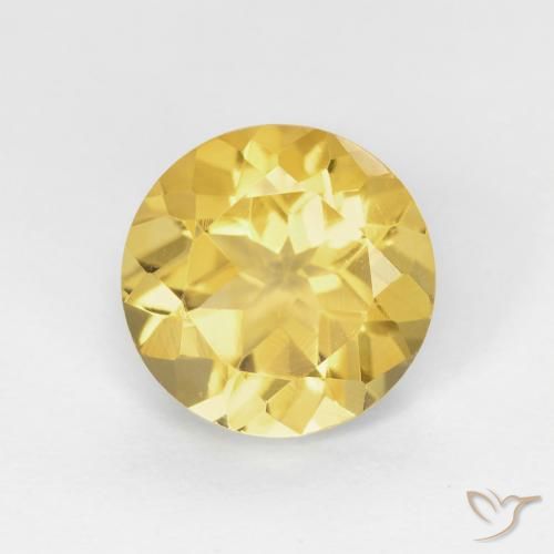 1.95ct Natural Honey Yellow Citrine, Round, VVS