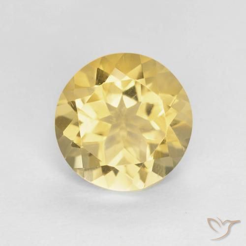 1.77 ct Yellow Citrine, 8.1 mm Round Cut From Brazil, Photo A