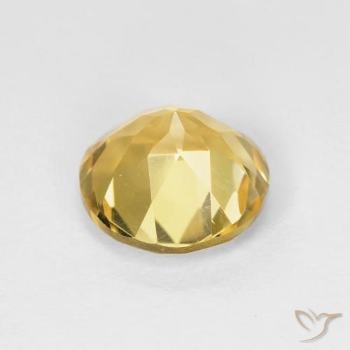 Citrine Gemstone in 8 mm (calibrated) Size for Sale, Citrine Stone in Medium Yellow Color