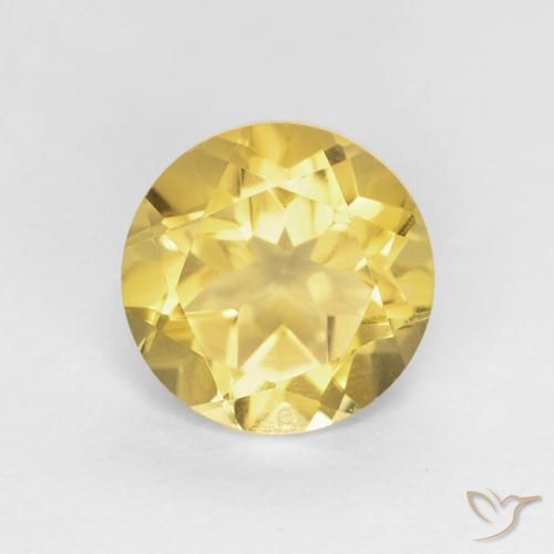 1.86 ct Yellow Citrine, 8.1 mm Round Cut From Brazil, Photo A