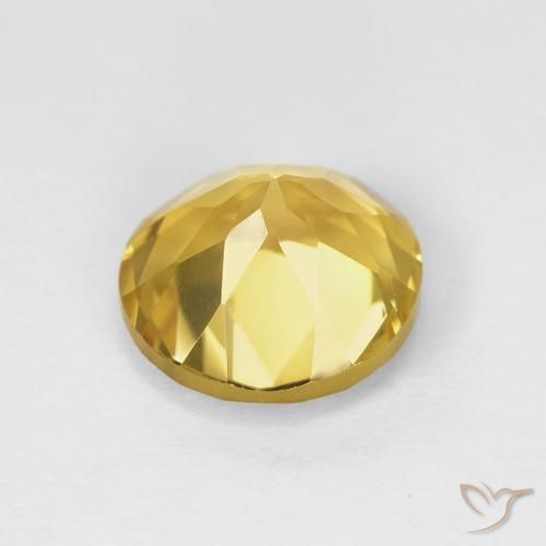 Citrine Gemstone in 8 mm (calibrated) Size for Sale, Citrine Stone in Deep Yellow Color