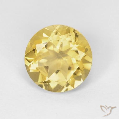 1.91 ct Yellow Citrine, 8.2 mm Round Cut From Brazil, Photo A