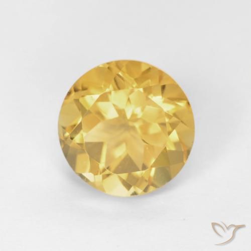 1.73ct Natural Golden Orange Citrine, Round, VVS