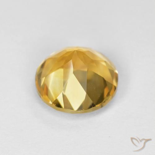 Citrine Gemstone in 8 mm (calibrated) Size for Sale, Citrine Stone in Golden Orange Color