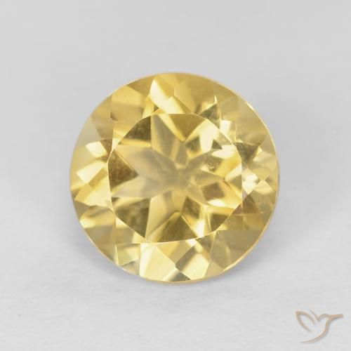 1.86ct Natural Medium Gold Citrine, Round, VVS