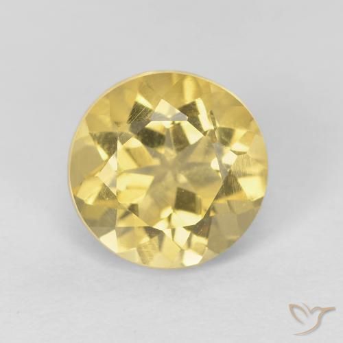 1.84 ct Yellow Citrine, 8 mm Round Cut From Brazil, Photo A