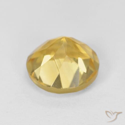 Citrine Gemstone in 8 mm (calibrated) Size for Sale, Citrine Stone in Medium Gold Color