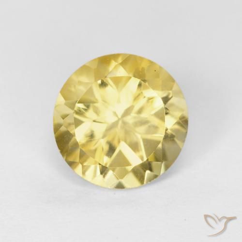 1.78 ct Golden Citrine Gemstone, Citrine Gem in Round Facet Shape for Sale.
