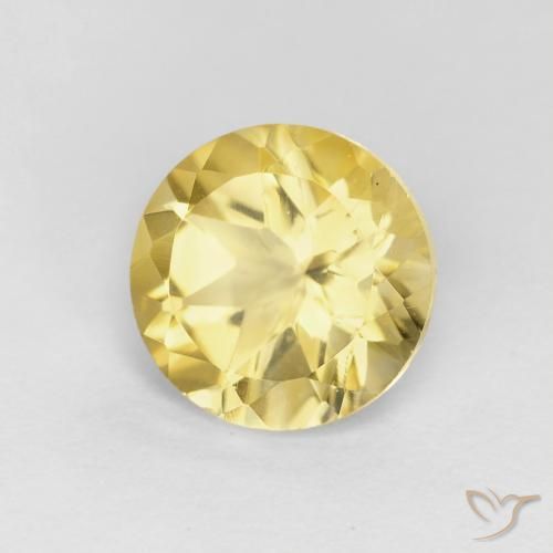 1.78 ct Golden Citrine Stone, Natural Citrine in Round Facet Shape for Sale