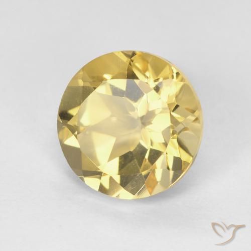 1.79 ct Golden Citrine Stone, Natural Citrine in Round Facet Shape for Sale