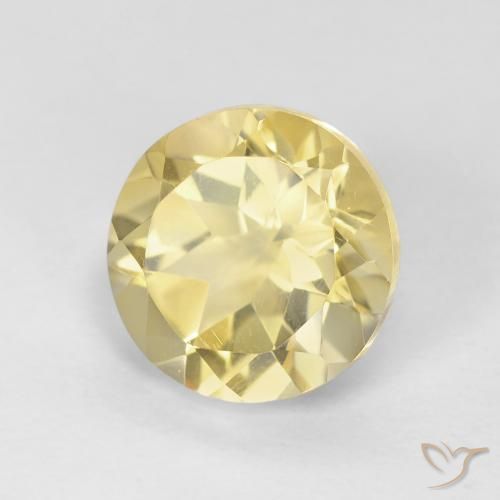 1.83 ct Yellow Citrine Stone, Natural Citrine in Round Facet Shape for Sale