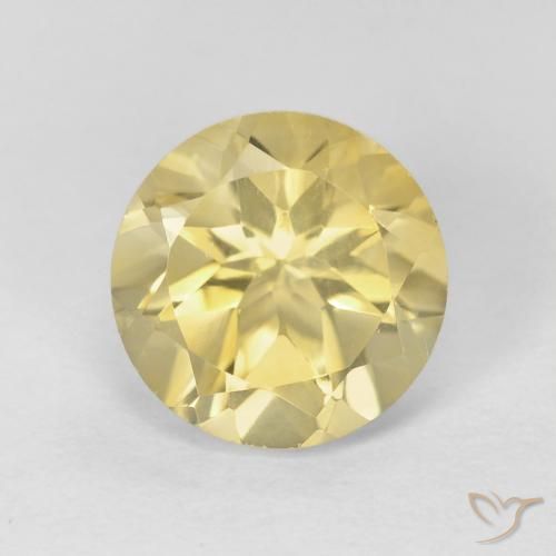 1.95 ct Yellow Citrine, 8.2 mm Round Cut From Brazil, Photo A