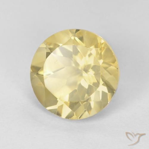 1.95 ct Yellow Citrine Stone, Natural Citrine in Round Facet Shape for Sale