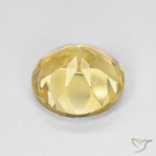 Citrine Gemstone in 8 mm (calibrated) Size for Sale, Citrine Stone in Very Light Dijon Yellow Color