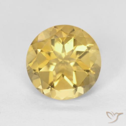 1.8 ct Yellow Citrine, 8.1 mm Round Cut From Brazil, Photo A