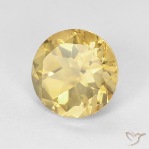 1.80 ct Golden Citrine Stone, Natural Citrine in Round Facet Shape for Sale