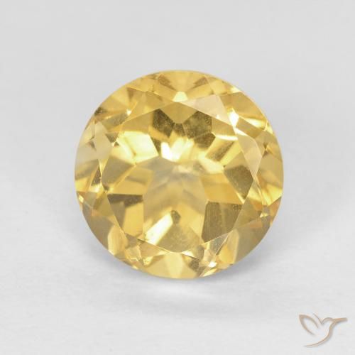 2 ct Yellow Citrine, 8.1 mm Round Cut From Brazil, Photo A