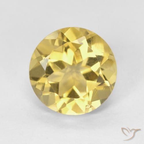 1.94 ct Yellow Citrine, 8.2 mm Round Cut From Brazil, Photo A