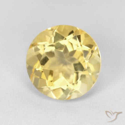 1.96 ct Yellow Citrine, 8.1 mm Round Cut From Brazil, Photo A