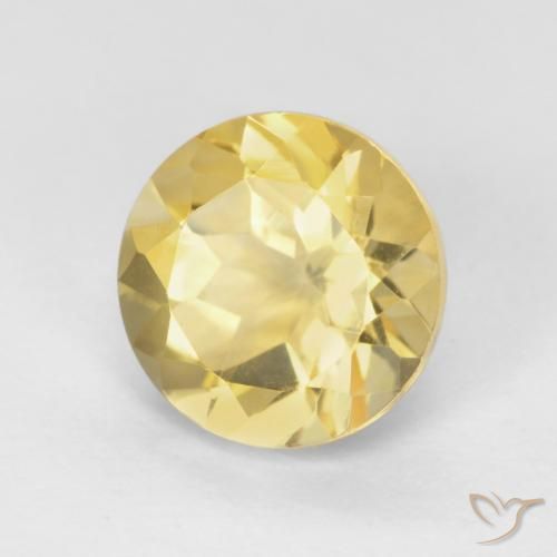 1.94 ct Golden Citrine Stone, Natural Citrine in Round Facet Shape for Sale