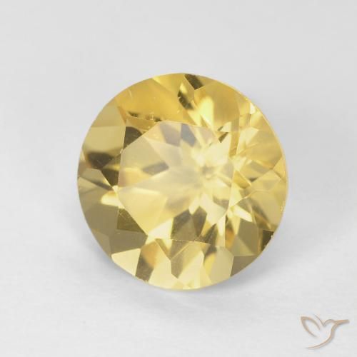 1.71 ct Golden Citrine Stone, Natural Citrine in Round Facet Shape for Sale