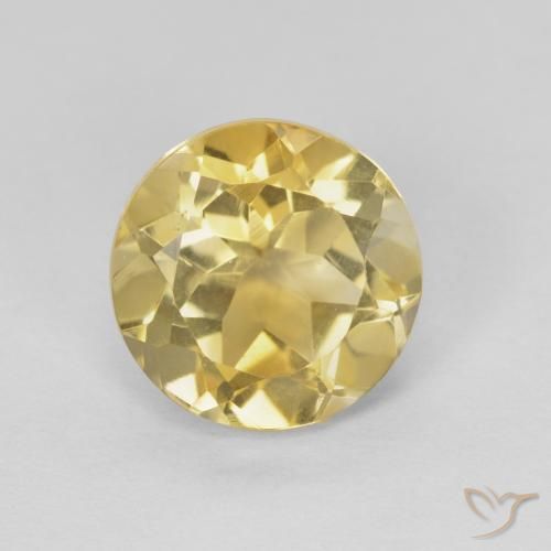 1.91 ct Golden Citrine Gemstone, Citrine Gem in Round Facet Shape for Sale.