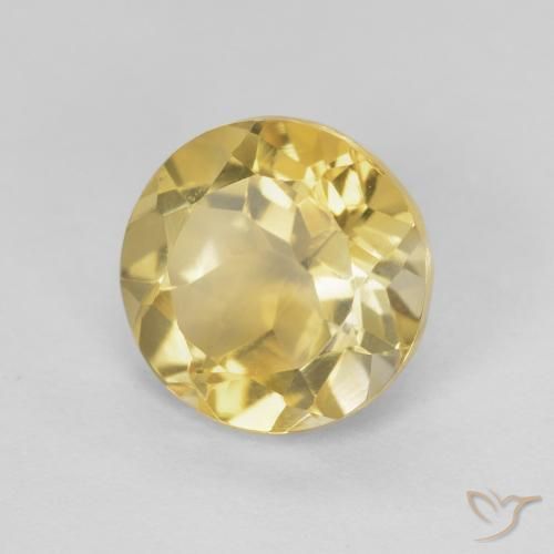1.91 ct Golden Citrine Stone, Natural Citrine in Round Facet Shape for Sale