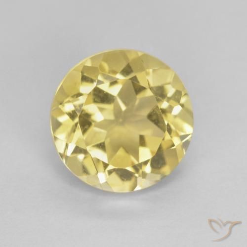 1.99ct Natural Yellowish Gold Citrine, Round, VVS