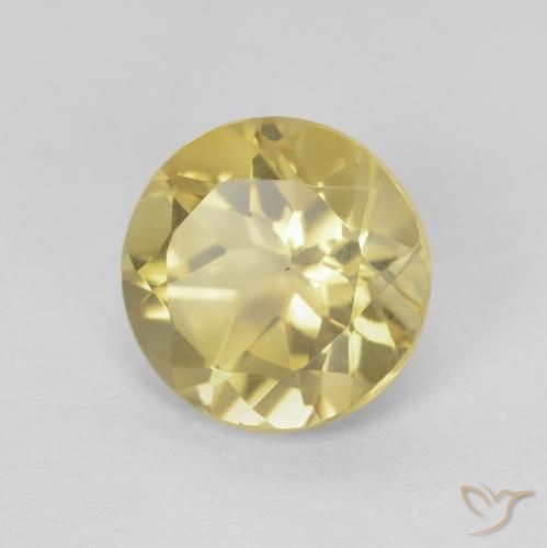 1.79 ct Golden Citrine Stone, Natural Citrine in Round Facet Shape for Sale