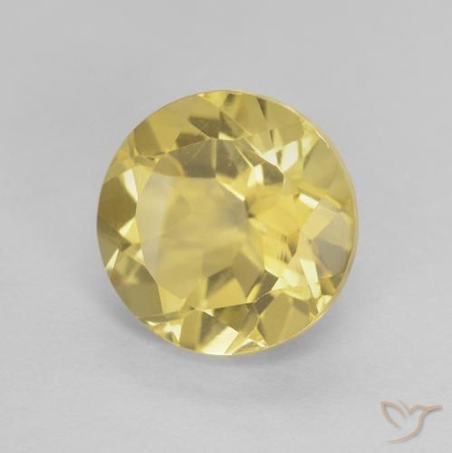 1.97 ct Golden Citrine Stone, Natural Citrine in Round Facet Shape for Sale