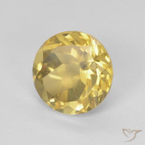 1.98 ct Golden Citrine Stone, Natural Citrine in Round Facet Shape for Sale