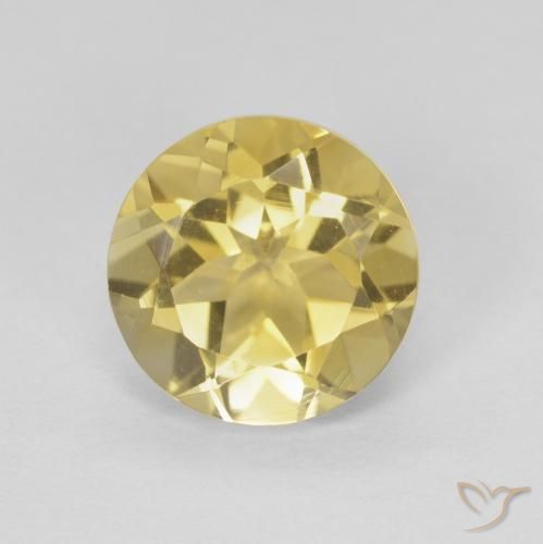 1.87ct Natural Very Light Golden-Brown Citrine, Round, VVS