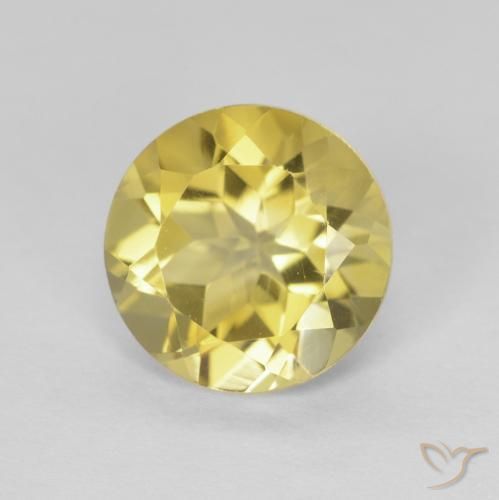 1.86 ct Golden Citrine Stone, Natural Citrine in Round Facet Shape for Sale
