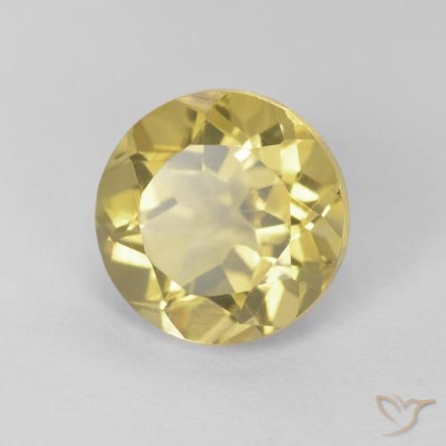 1.93 ct Golden Citrine Stone, Natural Citrine in Round Facet Shape for Sale