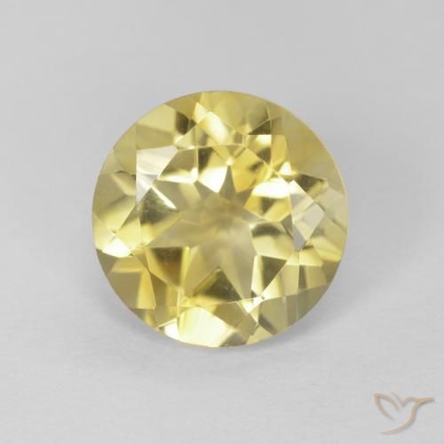 1.75 ct Yellow Citrine, 8.1 mm Round Cut From Brazil, Photo A