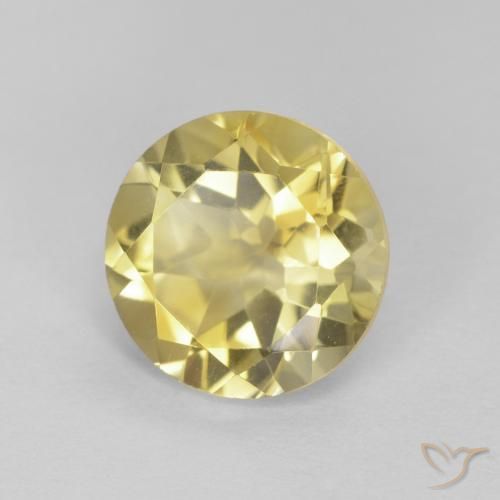 1.75 ct Golden Citrine Stone, Natural Citrine in Round Facet Shape for Sale